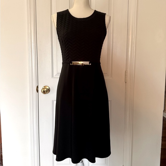 “JOSEPH RIBKOFF”Vintage Quilted Faux Belted Dress